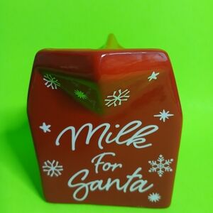 Ceramic Earthenware Holiday Milk for Santa,